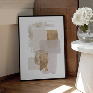 Tablou înramat „Neutral Gold 1” de Sally Ann Moss