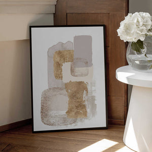 Tablou înramat „Neutral Gold 3” de Sally Ann Moss