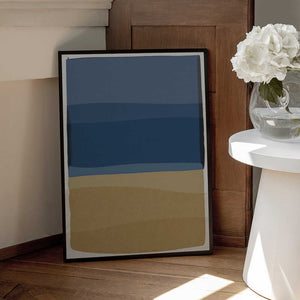 Tablou înramat „Modern Blue and Brown” de Orara Studio