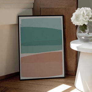 Tablou înramat „Modern Turquoise and Pink” de Orara Studio