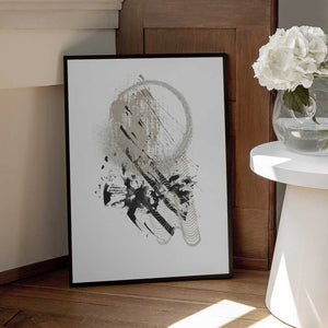 Tablou înramat „Black N Silver 3” de Sally Ann Moss
