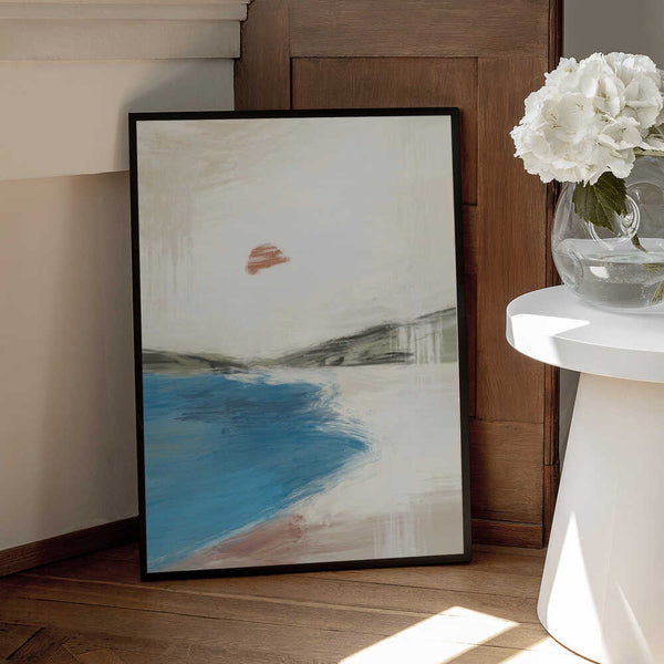 Tablou înramat „Landscape Painting with a Serene Beach” de Little Dean