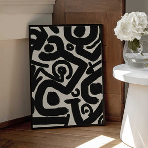 Tablou înramat „Dynamic Pattern of Bold Swirls” de Little Dean