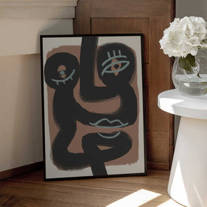 Tablou înramat „Abstract Black Portrait Pair” de Little Dean