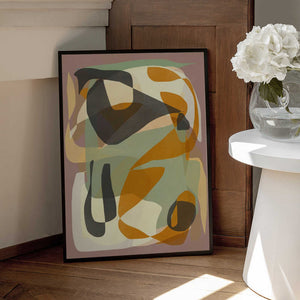 Tablou înramat „Luminous Ochre Abstract Infinity” de Little Dean