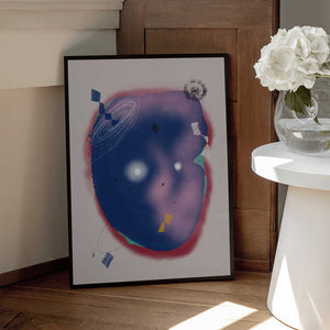 Tablou înramat „Geometric Shapes and a Cosmic Theme” de Little Dean