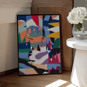 Tablou înramat „Geometrical Cut Out With Ribbons” de Little Dean