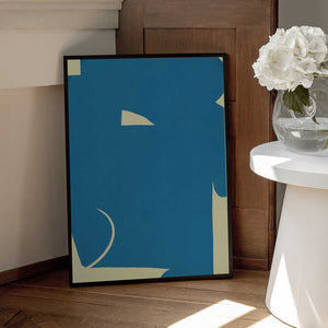 Tablou înramat „Large Abstract Cut Out In Blue” de Little Dean