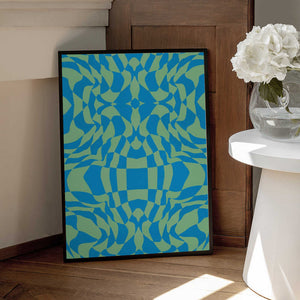 Tablou înramat „Cool Colors Warp Checkers” de Little Dean