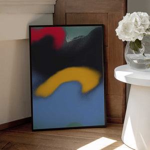 Tablou înramat „Black and Blue Abstract Liquify” de Little Dean