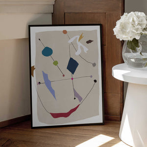 Tablou înramat „Minimalistic Lines and Colorful Shapes” de Little Dean