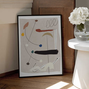 Tablou înramat „Minimalistic Lines and Colorful Shapes” de Little Dean