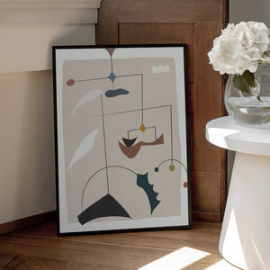Tablou înramat „Geometric Shapes and Organic Lines” de Little Dean