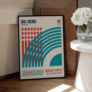 Tablou înramat „Big Bend National Park Travel Poster” de Retrodrome