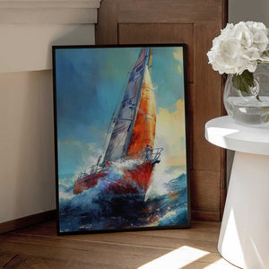 Tablou înramat „Yacht racing sport art 30” de Justyna Jaszke