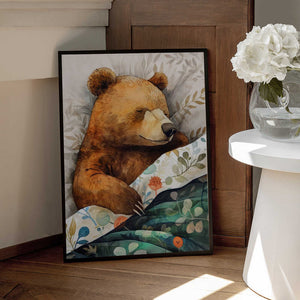 Tablou înramat „Sleepy Bear animal story” de Justyna Jaszke