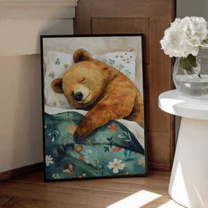 Tablou înramat „Sleepy Bear animal story” de Justyna Jaszke