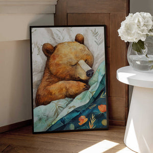 Tablou înramat „Sleepy Bear animal story” de Justyna Jaszke