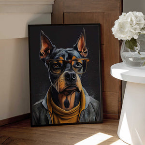 Tablou înramat „Dog hipster 1” de Justyna Jaszke