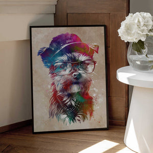 Tablou înramat „Dog graphic 1” de Justyna Jaszke