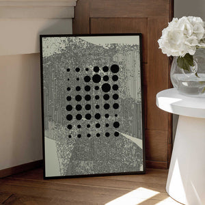 Tablou înramat „Black Geometric Circles” de Petr Strnad