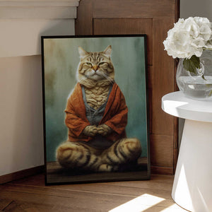 Tablou înramat „Cat yoga 1” de Justyna Jaszke