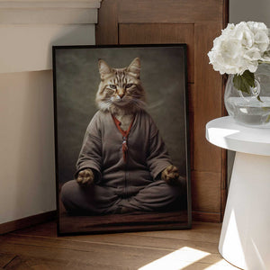 Tablou înramat „Cat yoga 2” de Justyna Jaszke