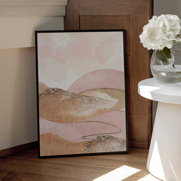 Tablou înramat „Landscape in pink-2” de Sally Ann Moss