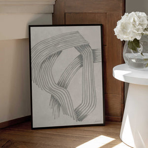Tablou înramat „Abstract Grey Intersections 01” de Lucrecia Caporale