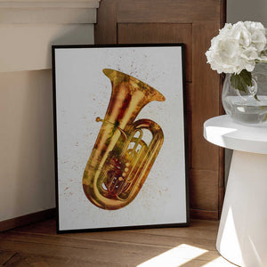 Tablou înramat „Tuba Abstract Watercolor” de Michael Tompsett