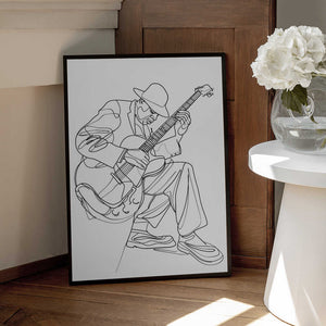 Tablou înramat „Line Art Musican 3” de Justyna Jaszke