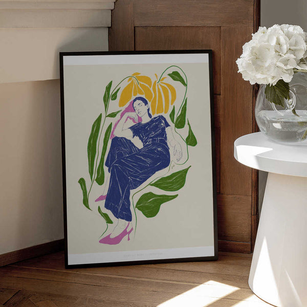 Tablou înramat „Jlr Quiet in the garden” de Jenny Liz Rome