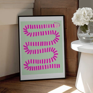 Tablou înramat „Pandc Pinksnake Copy” de Jenny Liz Rome