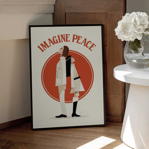 Tablou înramat „Imagine Peace Minimalist” de Retrodrome