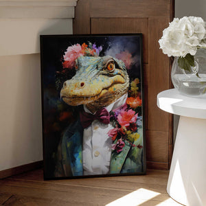 Tablou înramat „Crocodile Watercolor Animal Art” de Justyna Jaszke