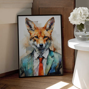 Tablou înramat „Fox Watercolor Animal Art (2)” de Justyna Jaszke