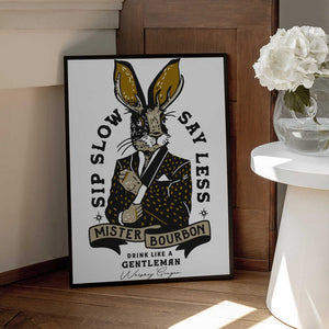 Tablou înramat „Mister Bourbon Jackalope In Smoking Jacket” de The Whiskey Ginger