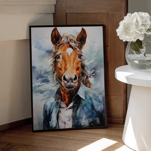 Tablou înramat „Horse Watercolor Animal Art” de Justyna Jaszke