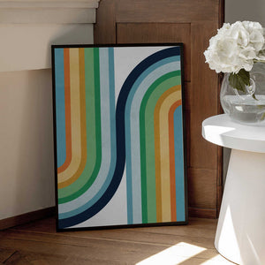 Tablou înramat „Colorful curved lines 2” de Vitor Costa