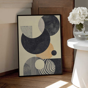 Tablou înramat „Geometric Art with Circles and Patterns” de Melloi Art Prints