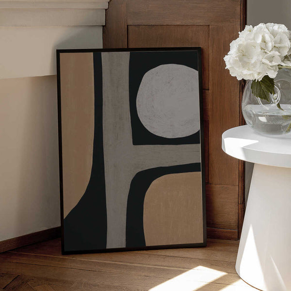 Tablou înramat „Normal grey organic shape” de Little Dean