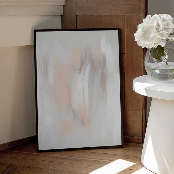 Tablou înramat „Soft Neutral Tones with Delicate Brushstrokes” de uplusmestudio