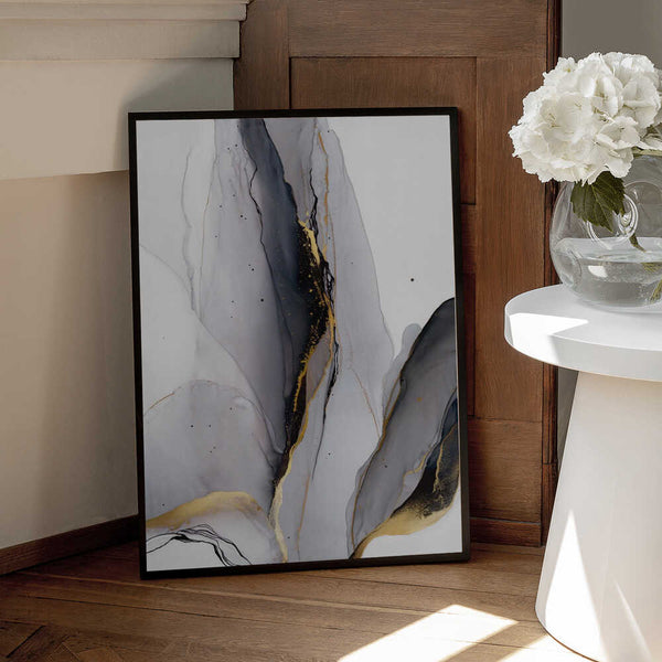 Tablou înramat „Golden Veins Flow” de Alevtina Shelest
