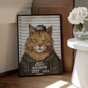 Tablou înramat „Cat In A Police Lineup” de Mike Koubou