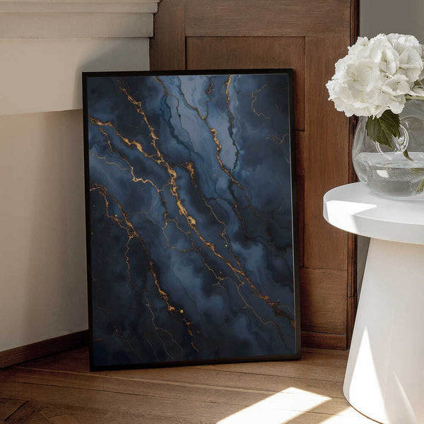 Tablou înramat „Blackout With Gold Vibes” de Kintsugi99