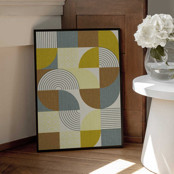 Tablou înramat „Palm Springs Desert Shapes Mustard” de Alexandra Weise