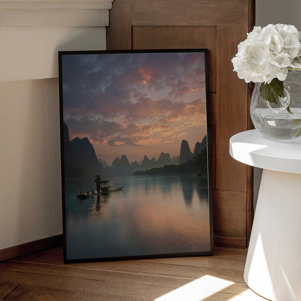Tablou înramat „Li River Sunrise” de Yan Zhang