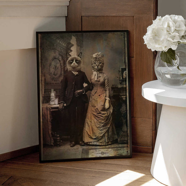 Tablou înramat „Cat Couple” de DDiArte