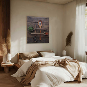 Tablou canvas „Wooden Spoons With Colorful Spices” de Karina Aleksandrova