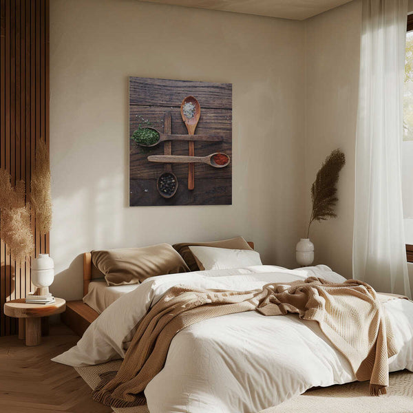 Tablou canvas „Wooden Spoons With Colorful Spices” de Karina Aleksandrova